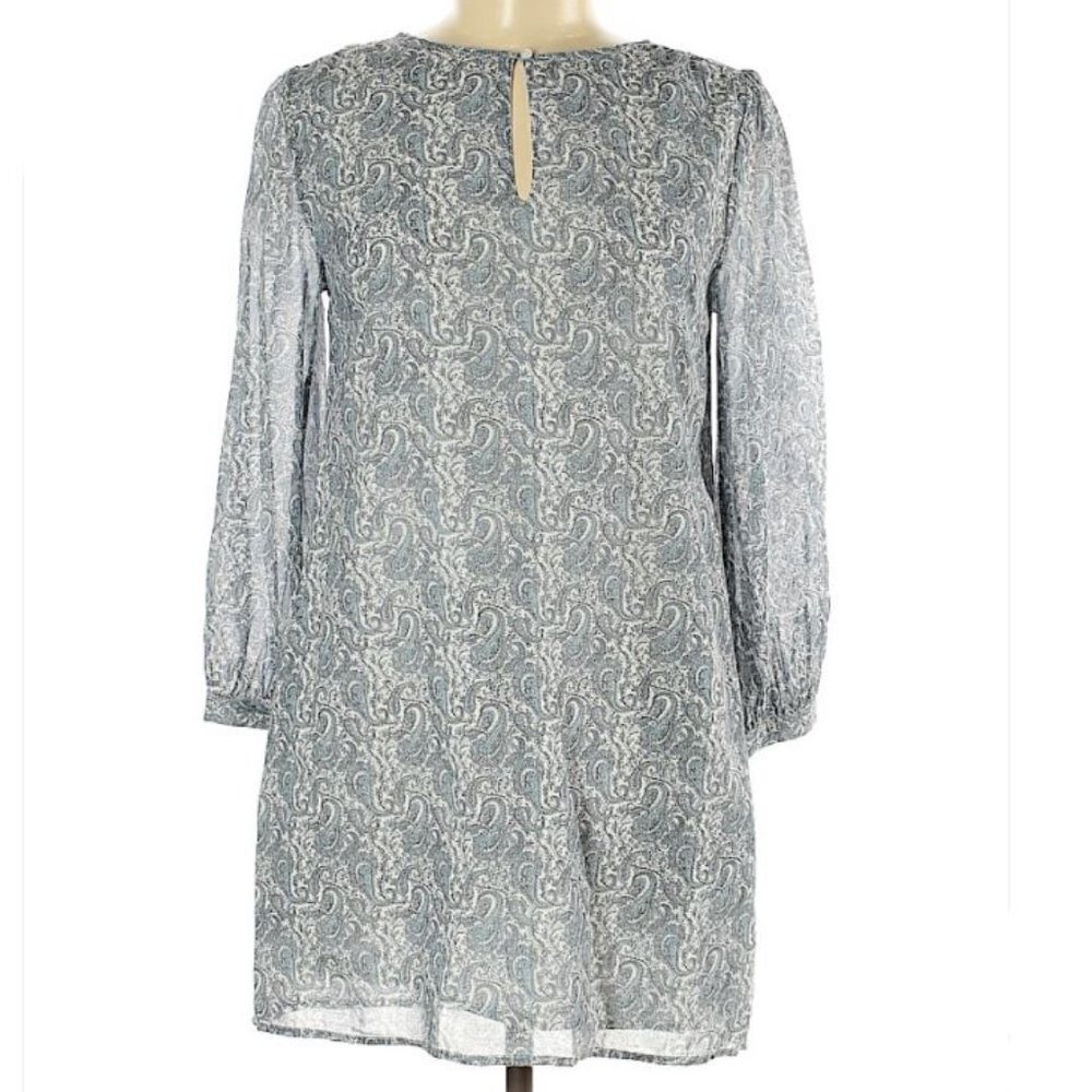 Jack Wills Paisley Print Long Sleeve Keyhole Shift Dress Size 6